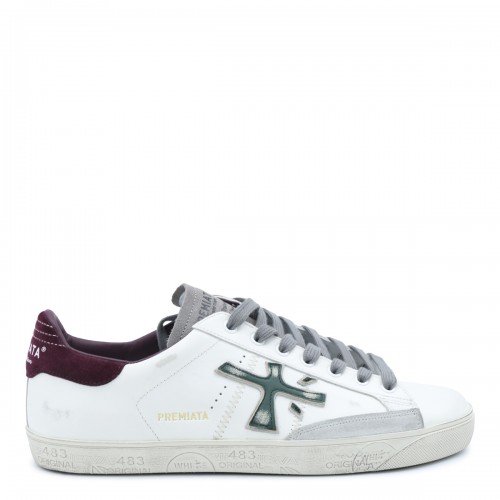 WHITE LEATHER STEVEN SNEAKERS