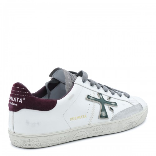 WHITE LEATHER STEVEN SNEAKERS