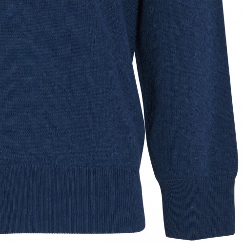 BLUE WOOL KNITWEAR