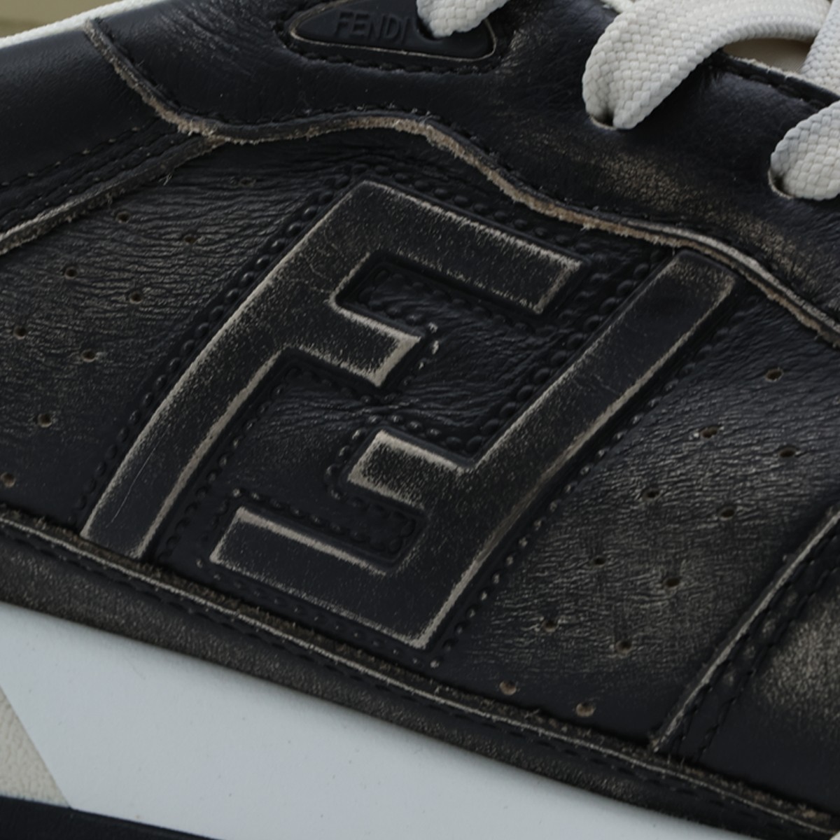 BLACK LEATHER FENDI MATCH SNEAKERS