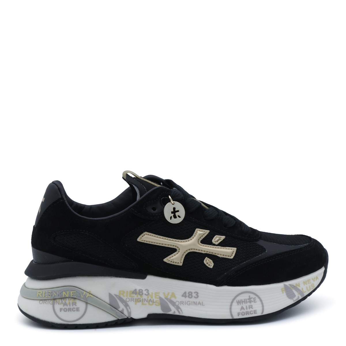 BLACK SUEDE MESH MOERUND SNEAKERS