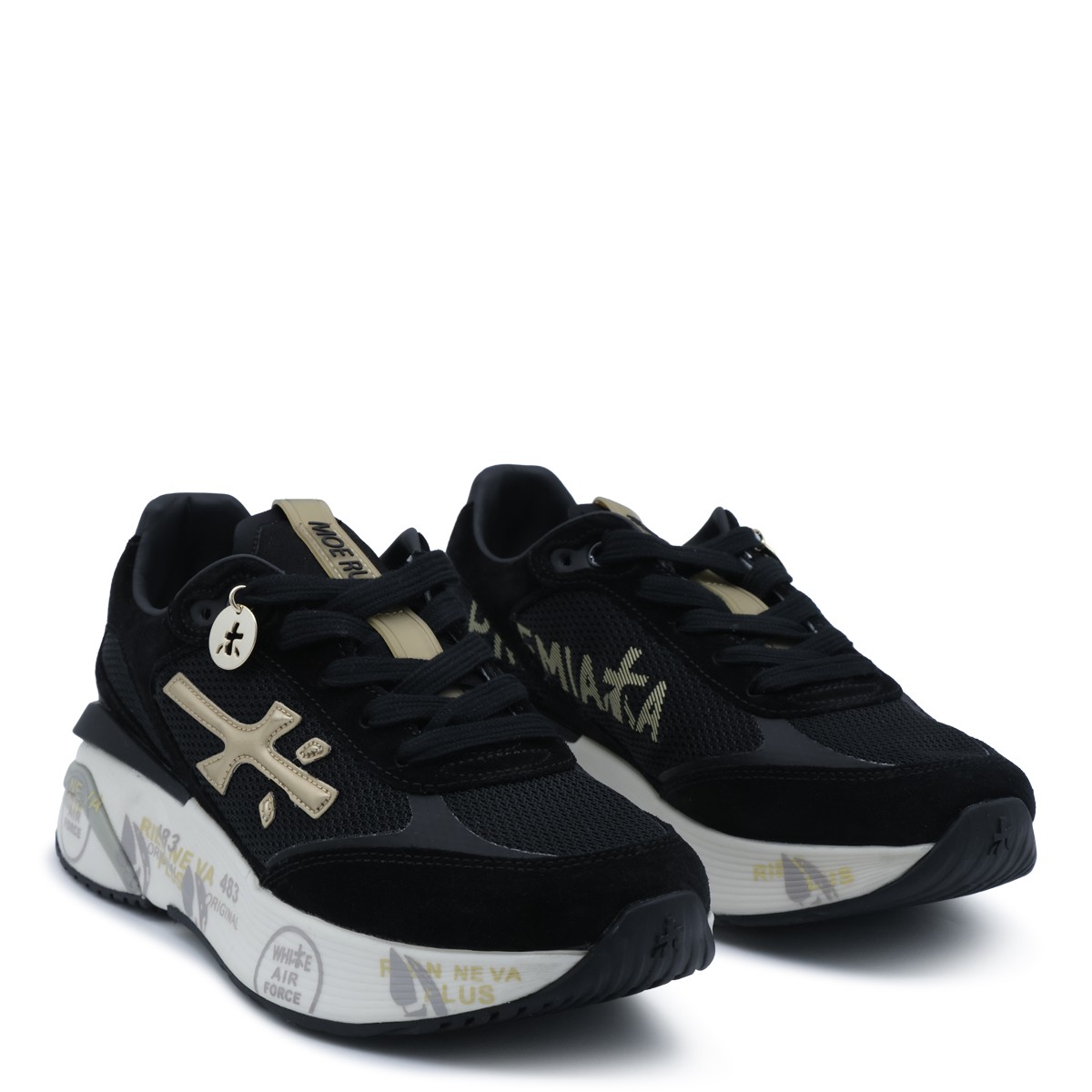 BLACK SUEDE MESH MOERUND SNEAKERS