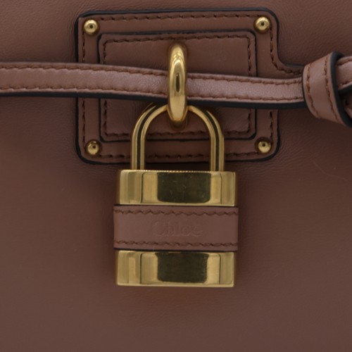 BROWN LEATHER MINI PADDINGTON SLING POUCH