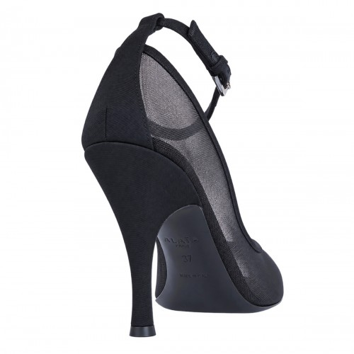 BLACK MESH NUDE 100MM PUMPS