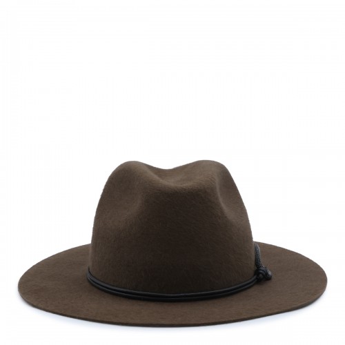 BROWN FELT FEDORA HAT