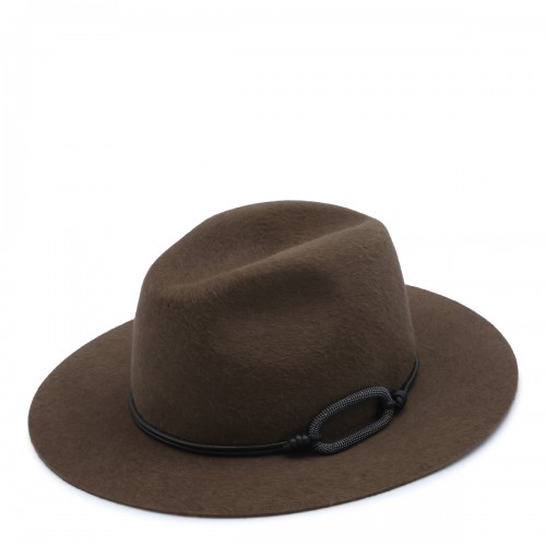 BROWN FELT FEDORA HAT 2