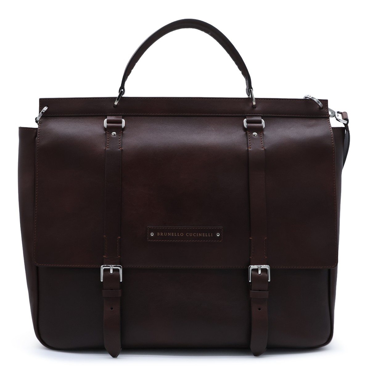 BROWN LEATHER TRAVEL BAG