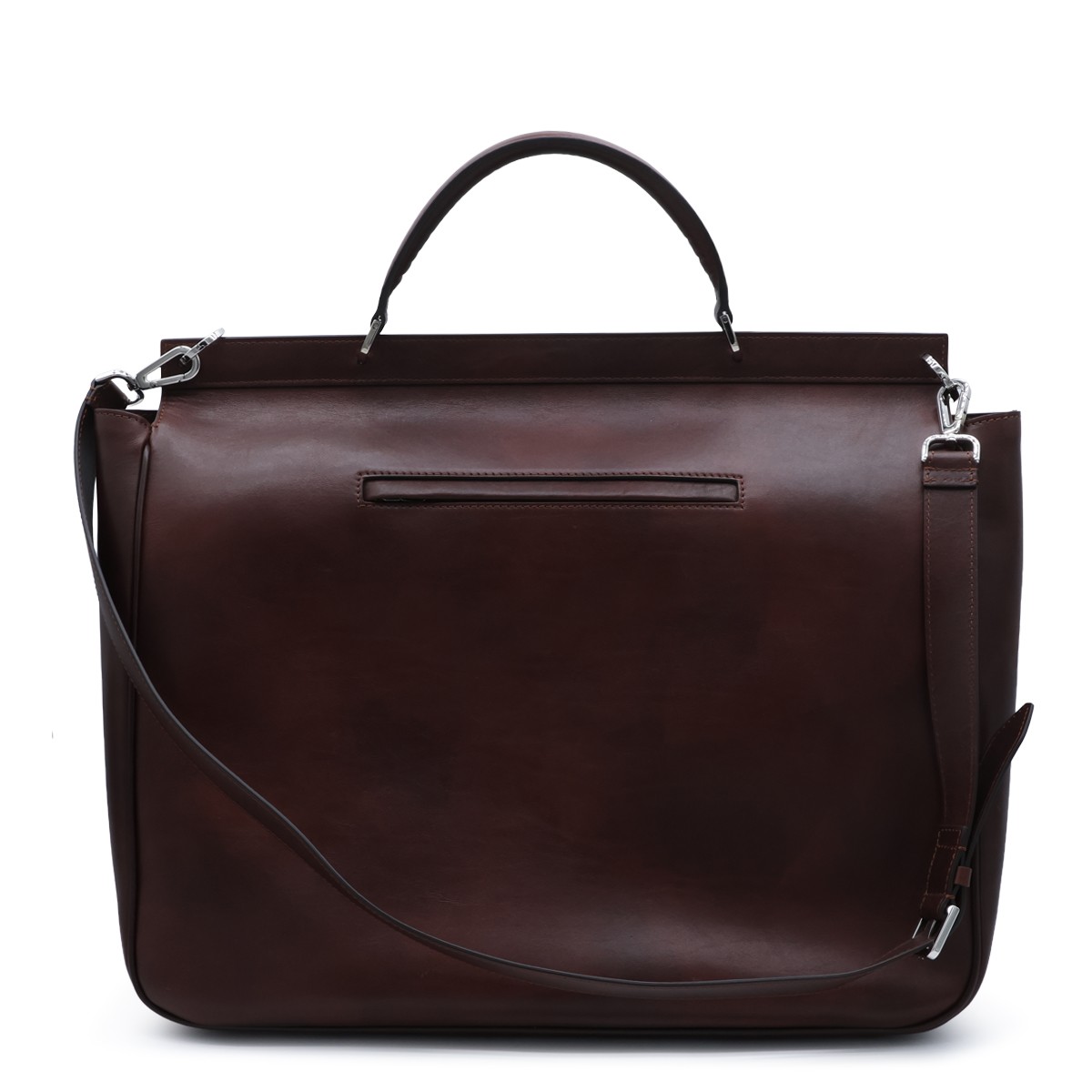 BROWN LEATHER TRAVEL BAG