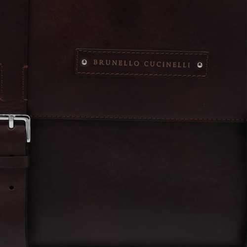 BROWN LEATHER TRAVEL BAG