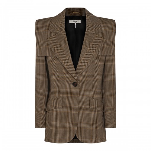 BROWN WOOL TAILORED JACKET