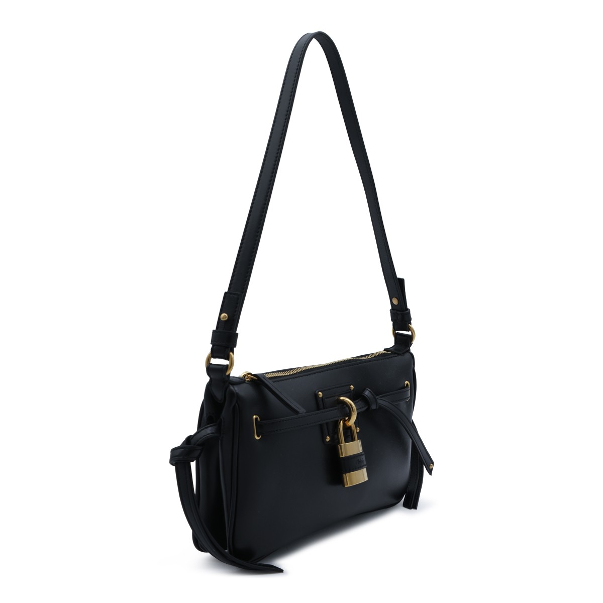 BLACK LEATHER MINI PADDINGTON SLING BAG