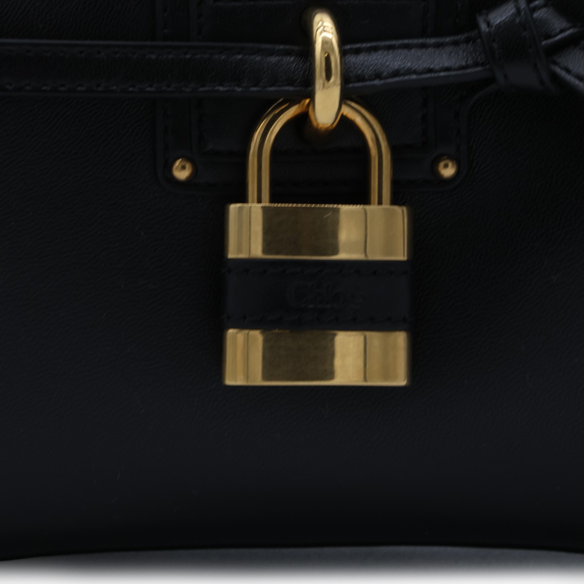 BLACK LEATHER MINI PADDINGTON SLING BAG