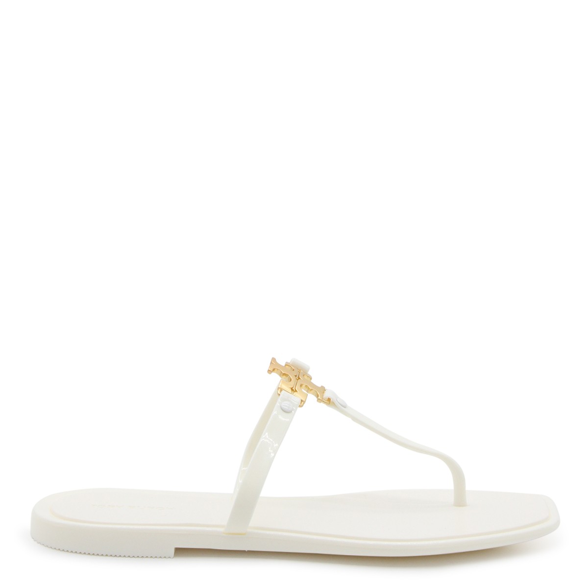 IVORY AND GOLD RUBBER ROXANNE JELLY FLATS 