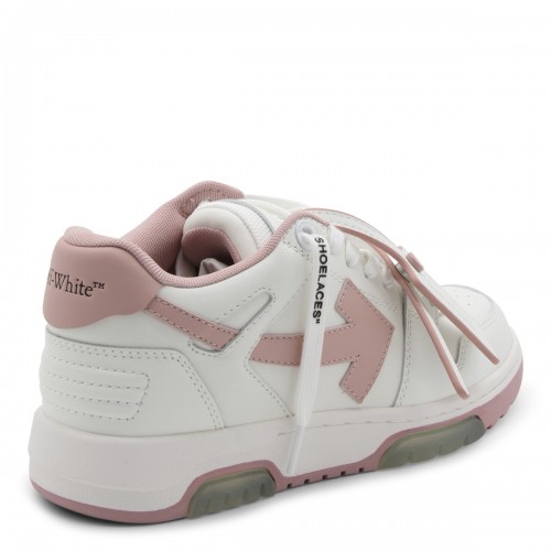 WHITE AND PINK LEATHER OUT OF OFFICE SNEAKERS