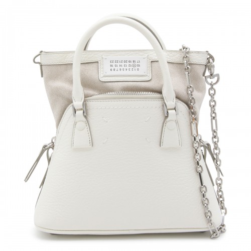 WHITE LEATHER 5AC CLASSIQUE MICRO CROSSBODY BAG