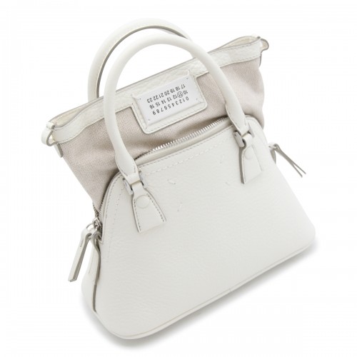 WHITE LEATHER 5AC CLASSIQUE MICRO CROSSBODY BAG