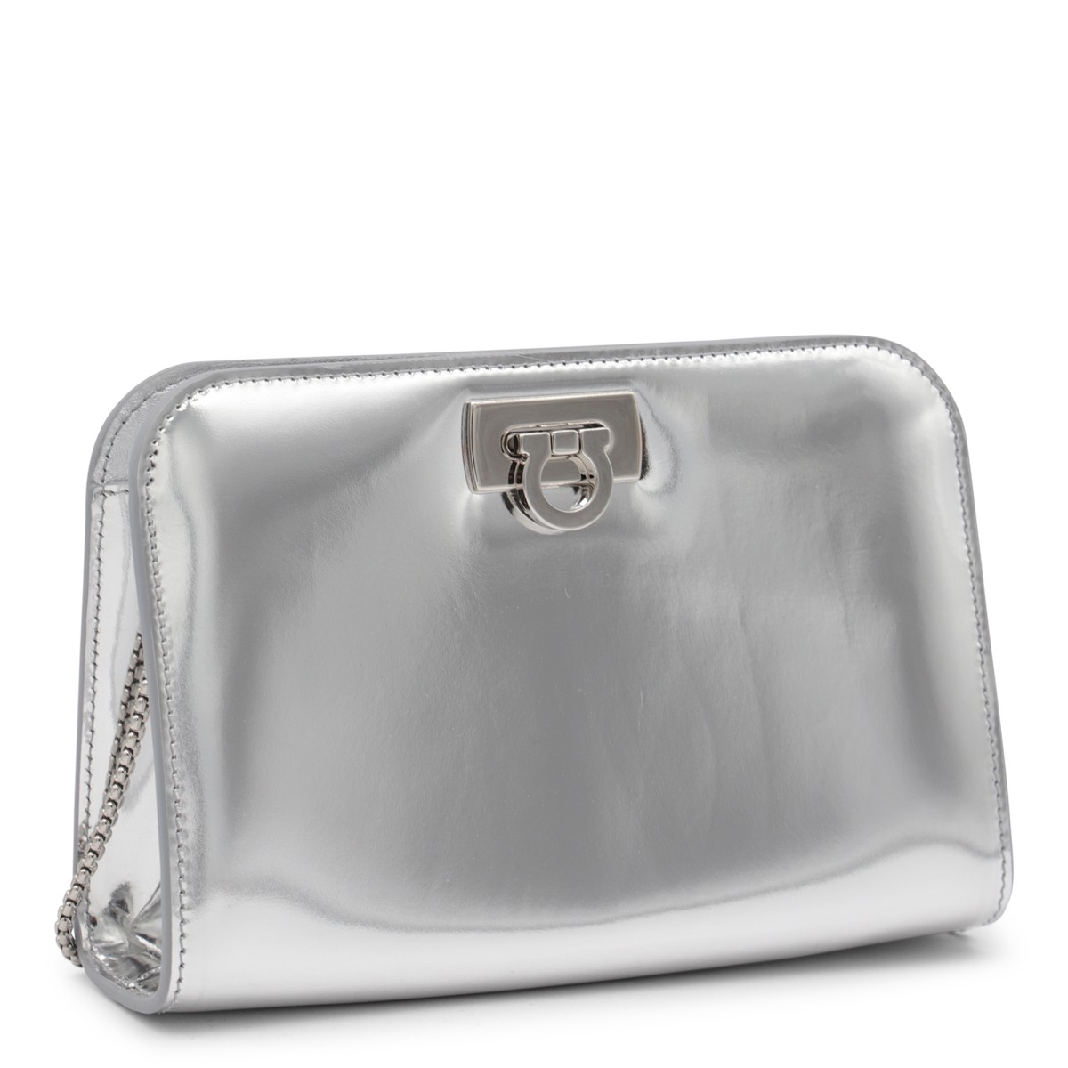 SILVER-TONE LEATHER WANDA CROSSBODY BAG