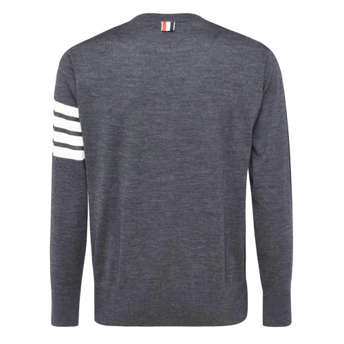 GREY AND WHITE WOOL JUMPER