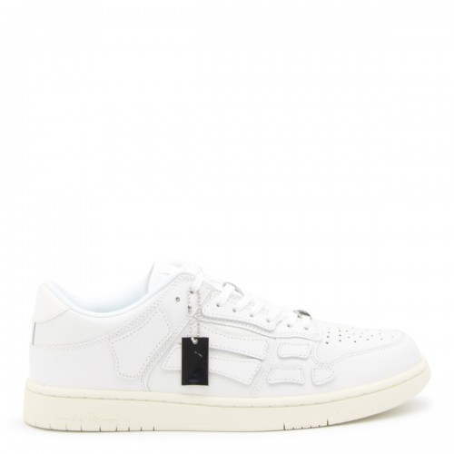 WHITE LEATHER SKEL SNEAKERS 