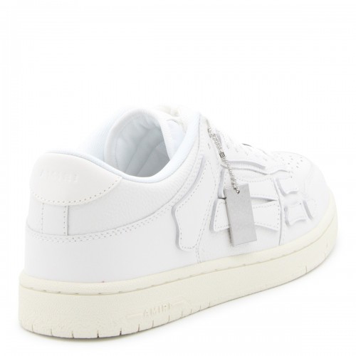WHITE LEATHER SKEL SNEAKERS 