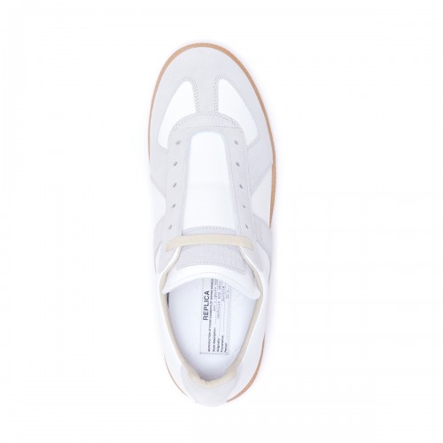 OFF WHITE LEATHER AND GREY SUEDE REPLICA SNEAKERS
