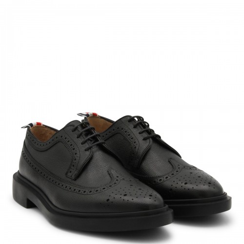 BLACK LEATHER LONGWING BROGUES
