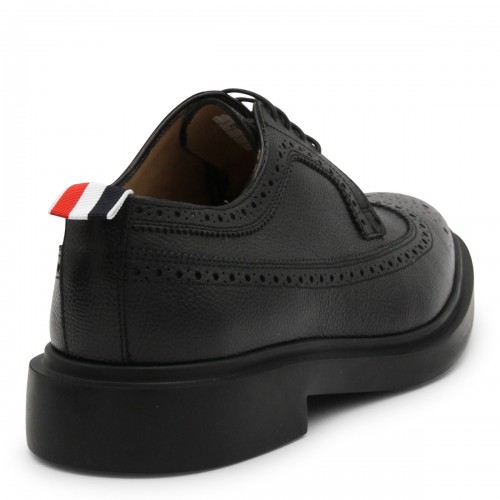 BLACK LEATHER LONGWING BROGUES