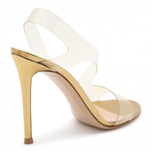 NUDE LEATHER AND PVC METROPOLIS SANDALS
