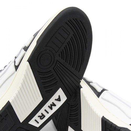 BLACK AND WHITE LEATHER SKEL SNEAKERS