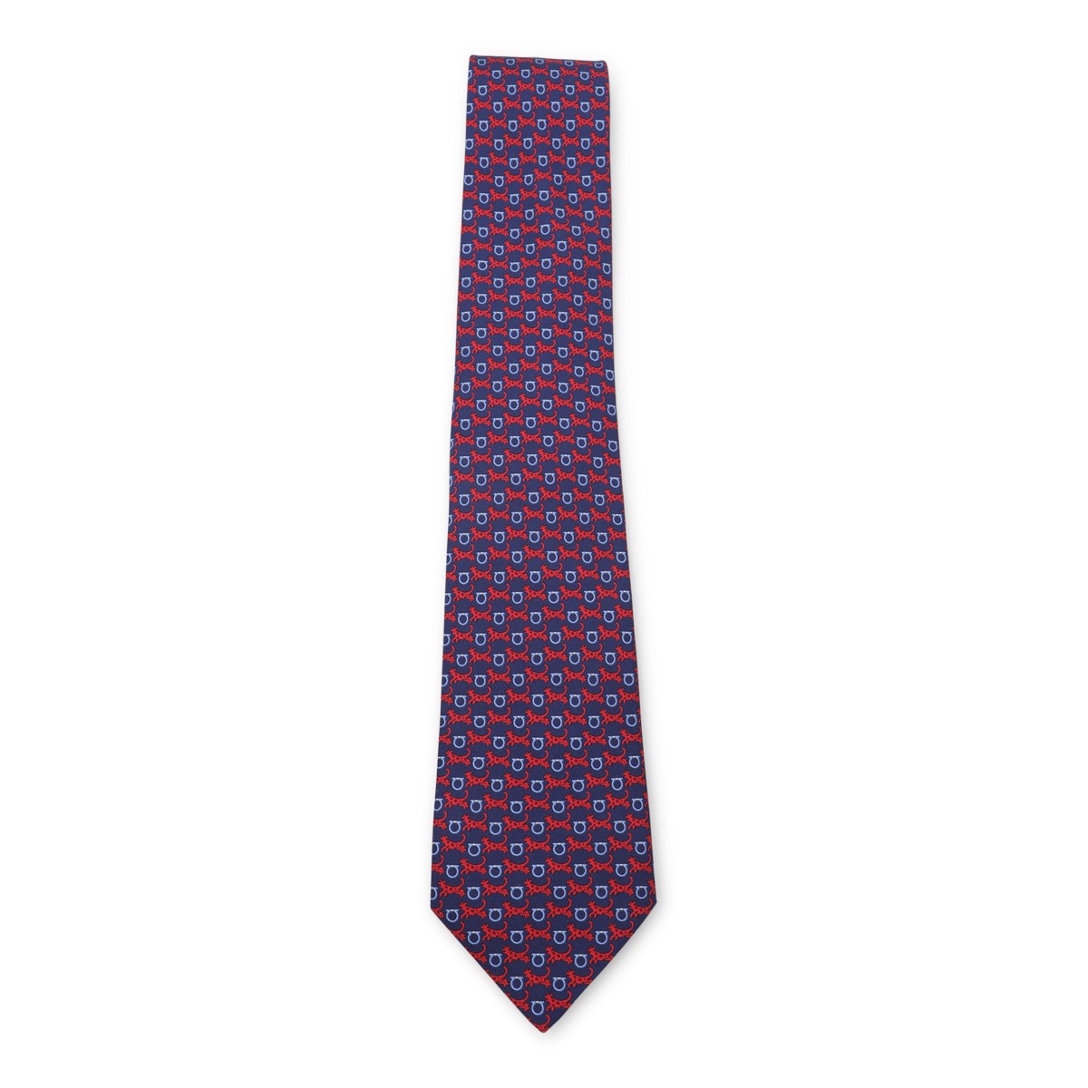 NAVY AND RED SILK TIE