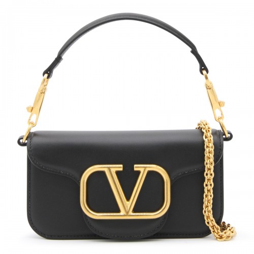 BLACK AND GOLD LEATHER LOCO' SMALL SHOULDER BAG