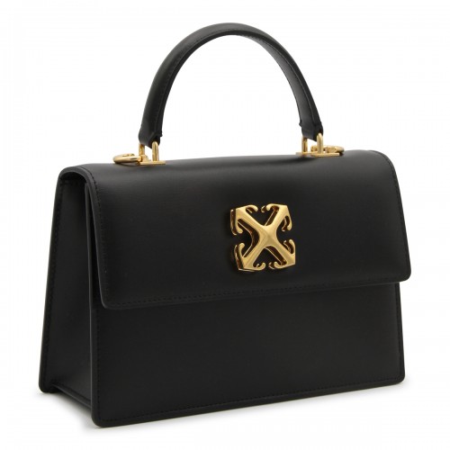 BLACK AND GOLD LEATHER JITNEY 1.4 TOP HANDLE BAG 
