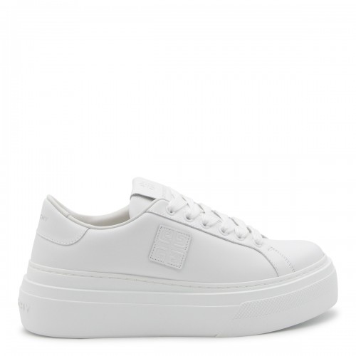 WHITE LEATHER CITY LACE UP SNEAKERS