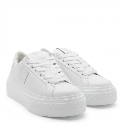 WHITE LEATHER CITY LACE UP SNEAKERS