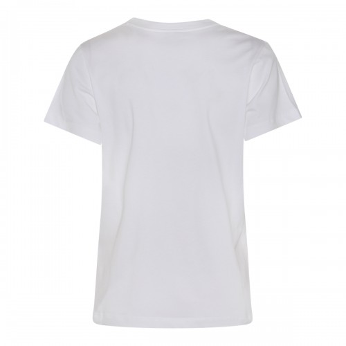 WHITE AND BLUE COTTON T-SHIRT