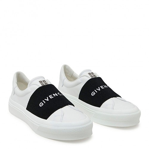 WHITE AND BLACK LEATHER CITY SPORT SNEAKERS