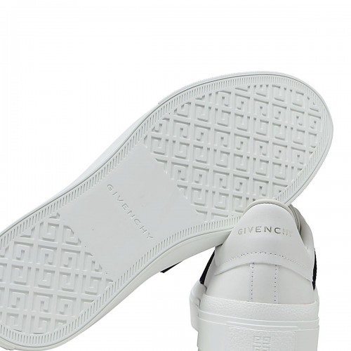 WHITE AND BLACK LEATHER CITY SPORT SNEAKERS