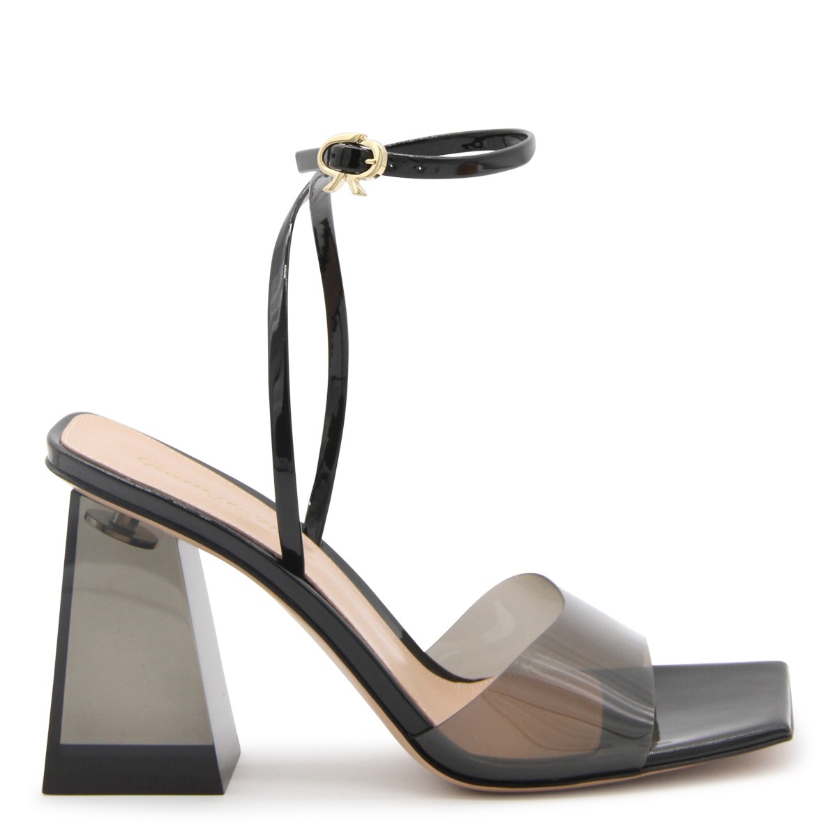 FUME' AND BLACK LEATHER COSMIC SANDALS 