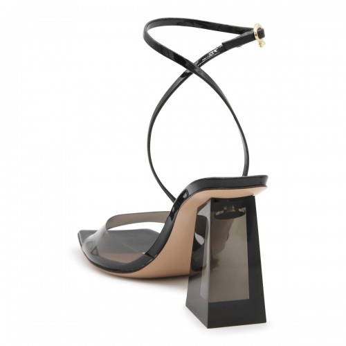 FUME' AND BLACK LEATHER COSMIC SANDALS 