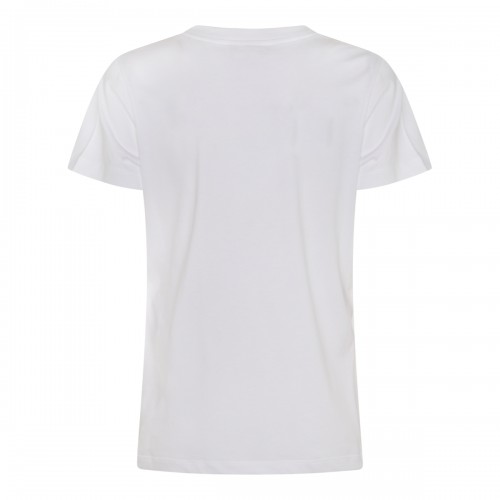 WHITE AND GOLD-TONE COTTON T-SHIRT
