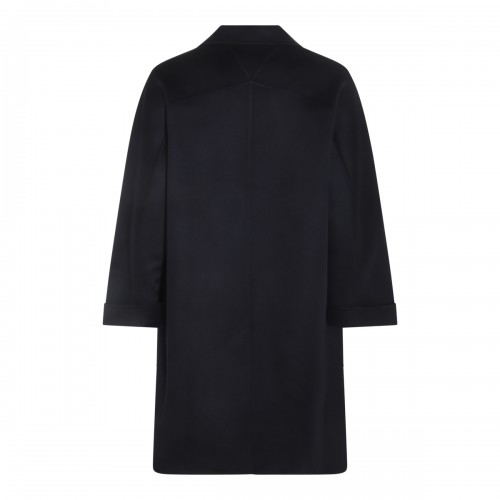 NAVY WOOL AND CASHMERE COAT