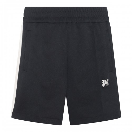 BLACK AND WHITE TRACK SHORTS