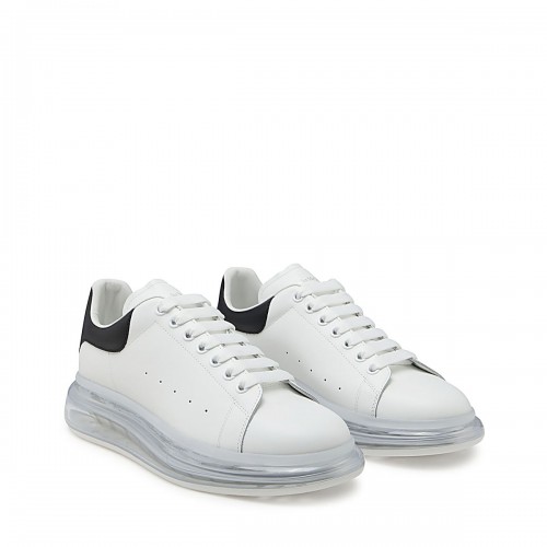 WHITE AND BLACK LEATHER OVERSIZED SNEAKERS