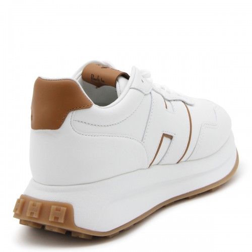 WHITE AND BROWN SNEAKERS