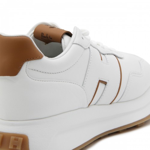 WHITE AND BROWN SNEAKERS