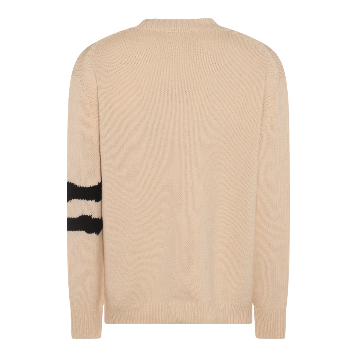 BEIGE AND BLACK WOOL JUMPER