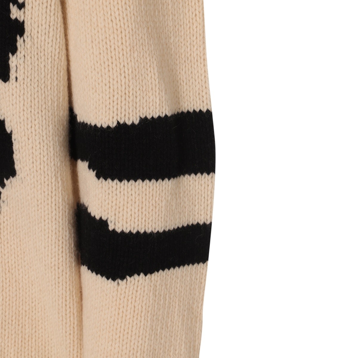 BEIGE AND BLACK WOOL JUMPER