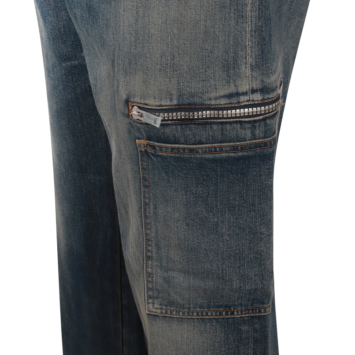 BLUE COTTON BLEND CARGO JEANS BLUE COTTON BLEND CARGO JEANS