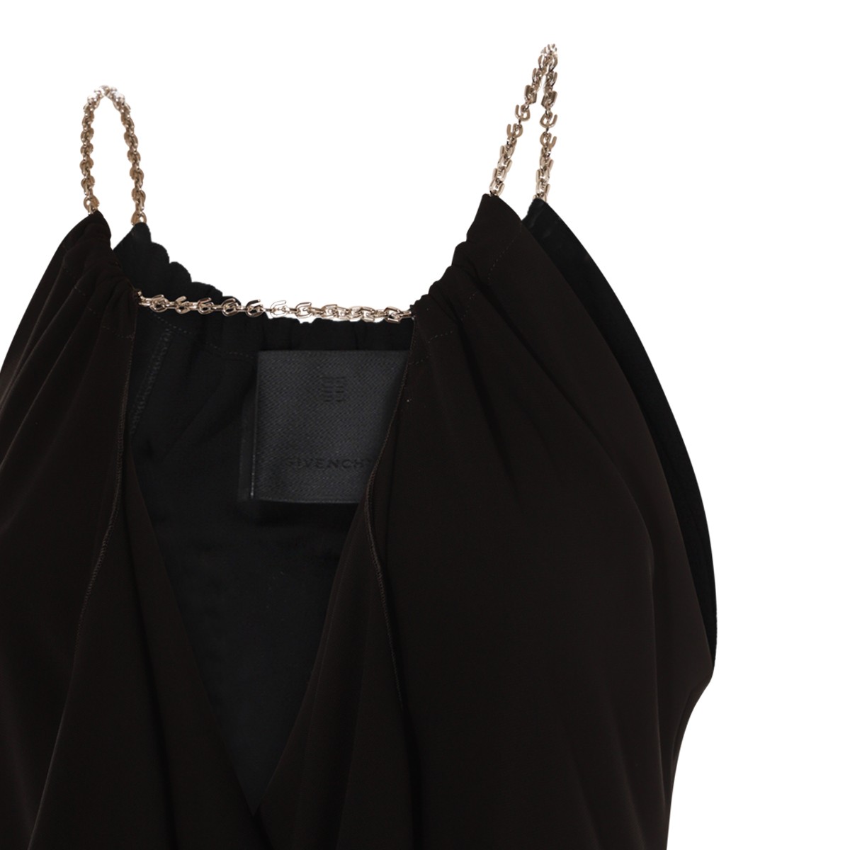 BLACK VISCOSE SLEEVELESS DRESS 