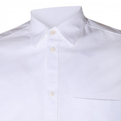 WHITE AND RED COTTON OXFORD SHIRT